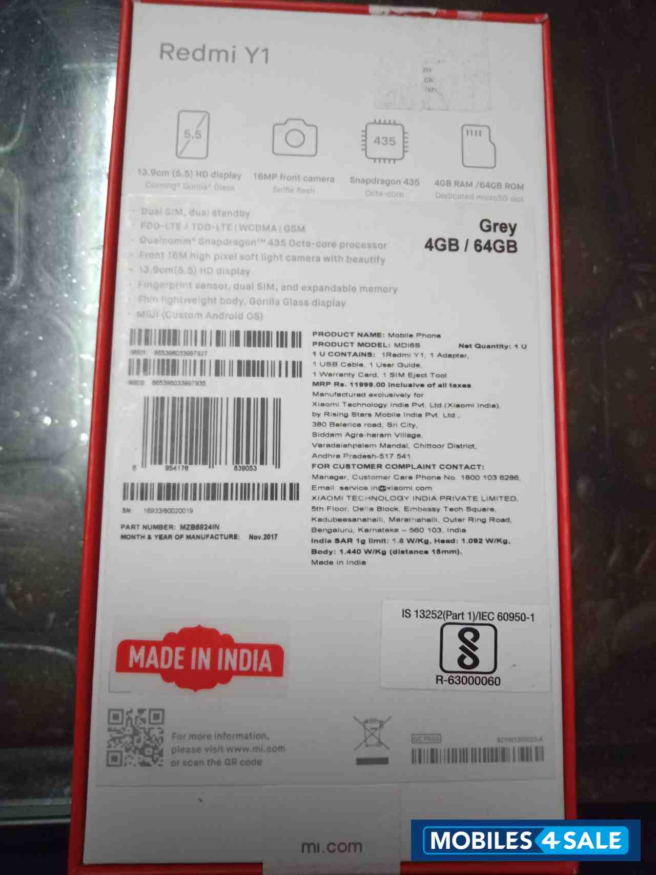 Grey Xiaomi  Y1