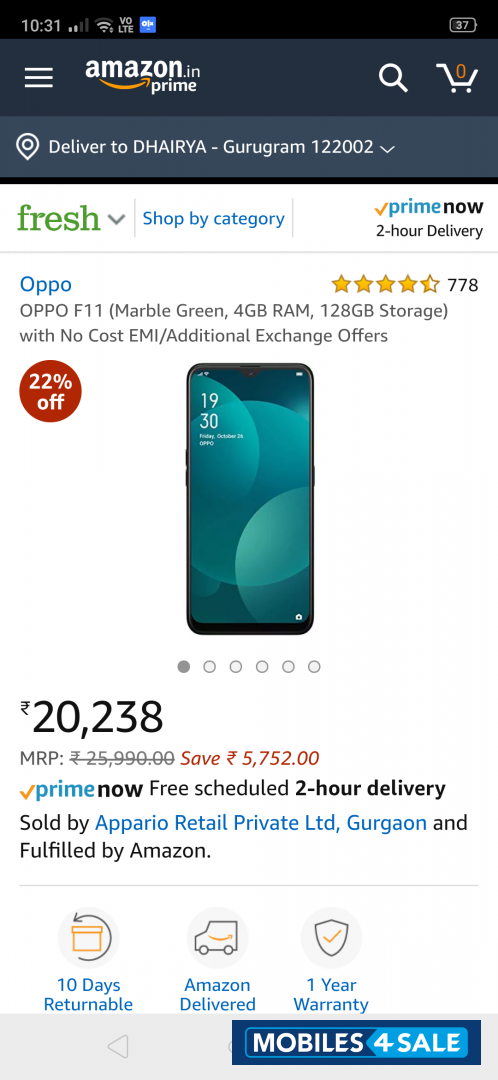 Marble Green Oppo  F11