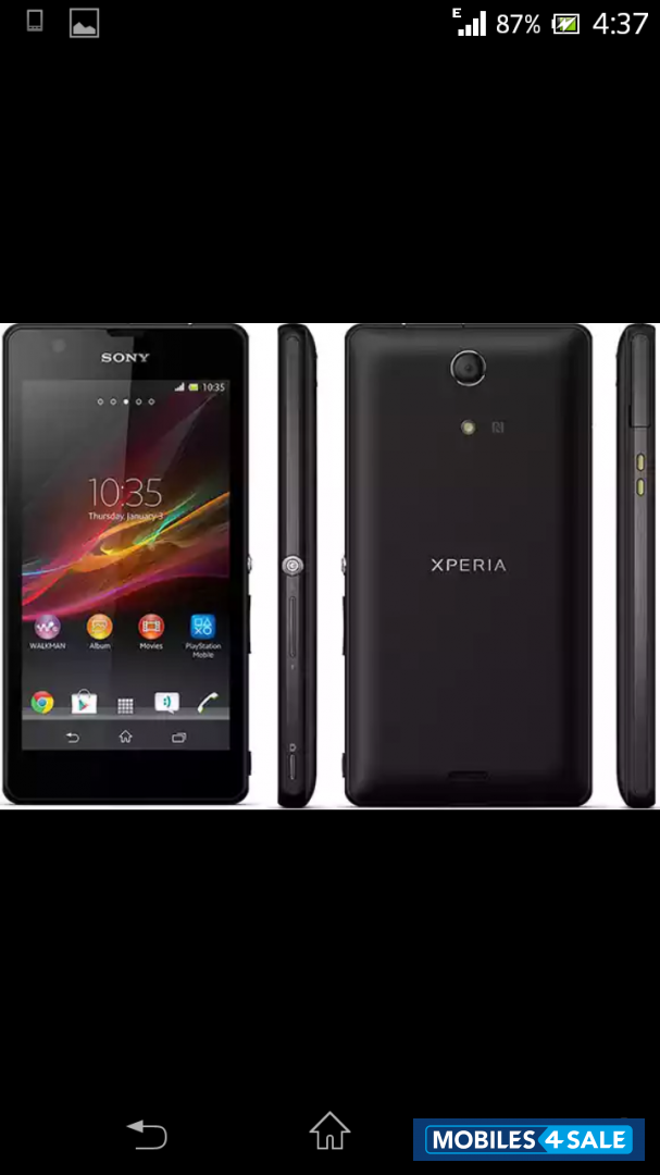 Black Sony Xperia ZR