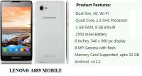 White Lenovo A889