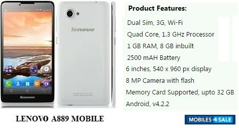 White Lenovo A889