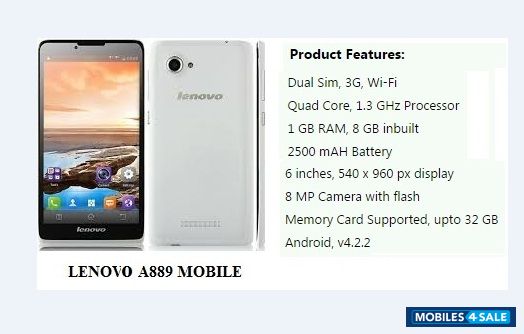 White Lenovo A889