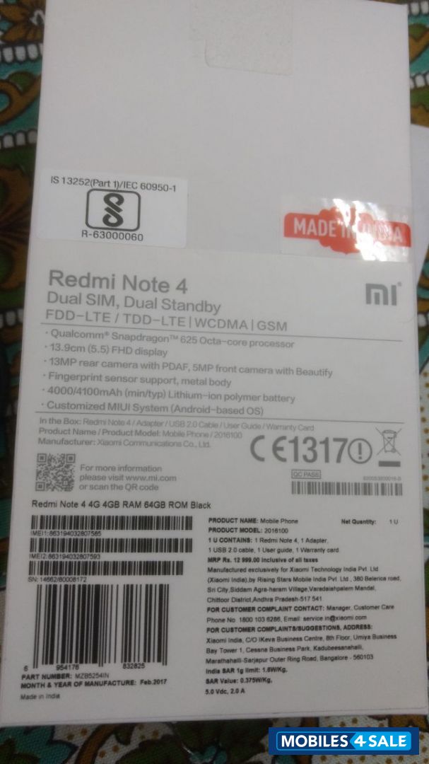 Black Xiaomi Redmi Note 4