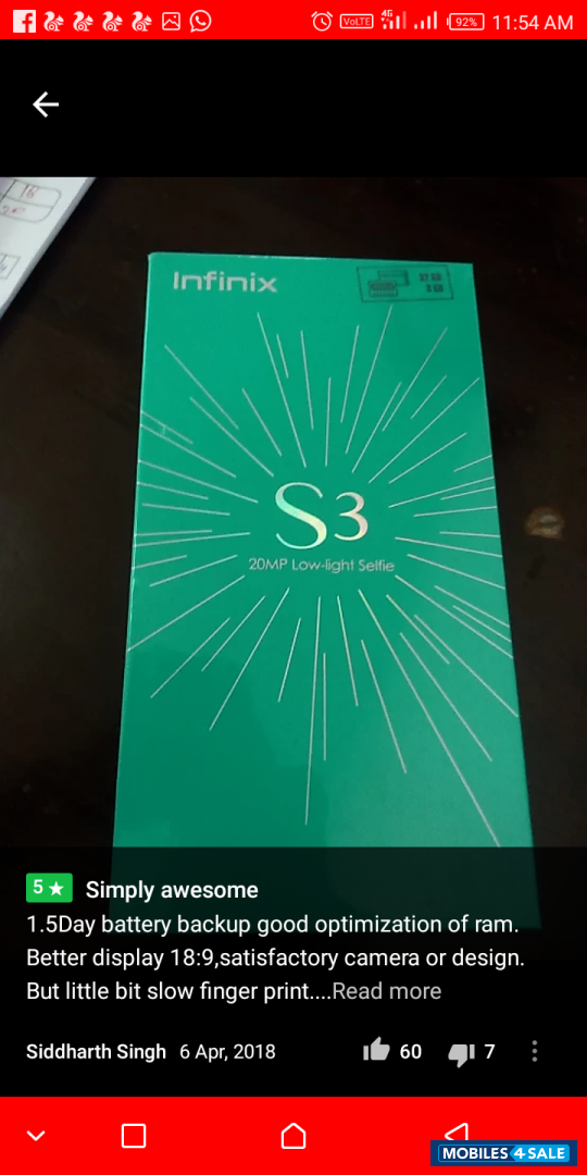 Infinix  Hot s3