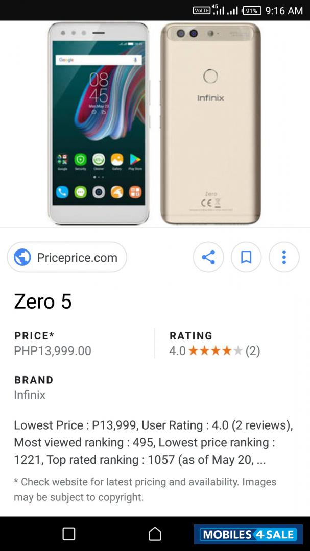 Infinix  Infinix zero 5