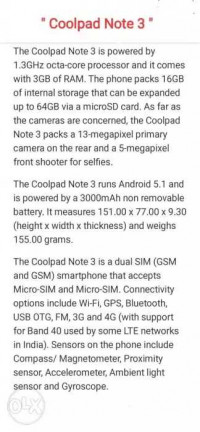 Coolpad  Note 3