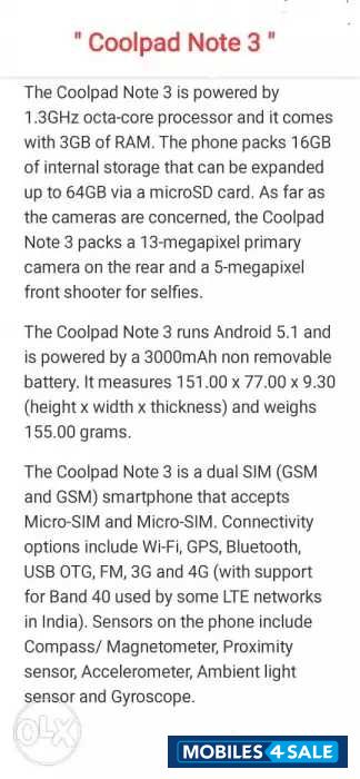 Coolpad  Note 3