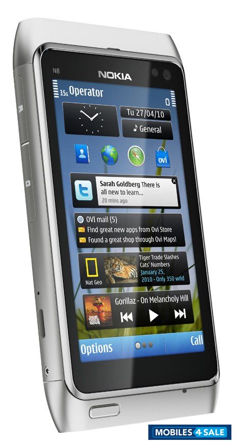 Silver Nokia N-series nokia n8 symbain anna