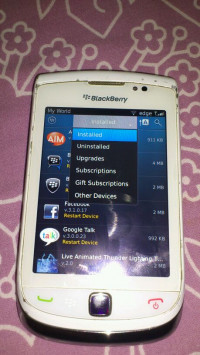 White BlackBerry Torch 9800