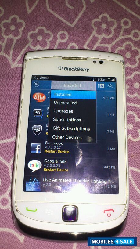 White BlackBerry Torch 9800