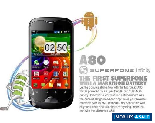 Black Micromax A80