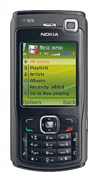 Metallic-black Nokia N70 Music Edition