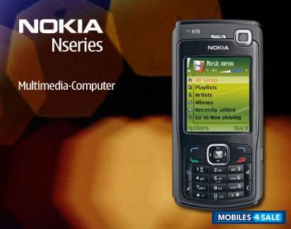 Metallic-black Nokia N70 Music Edition