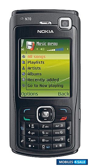 Metallic-black Nokia N70 Music Edition