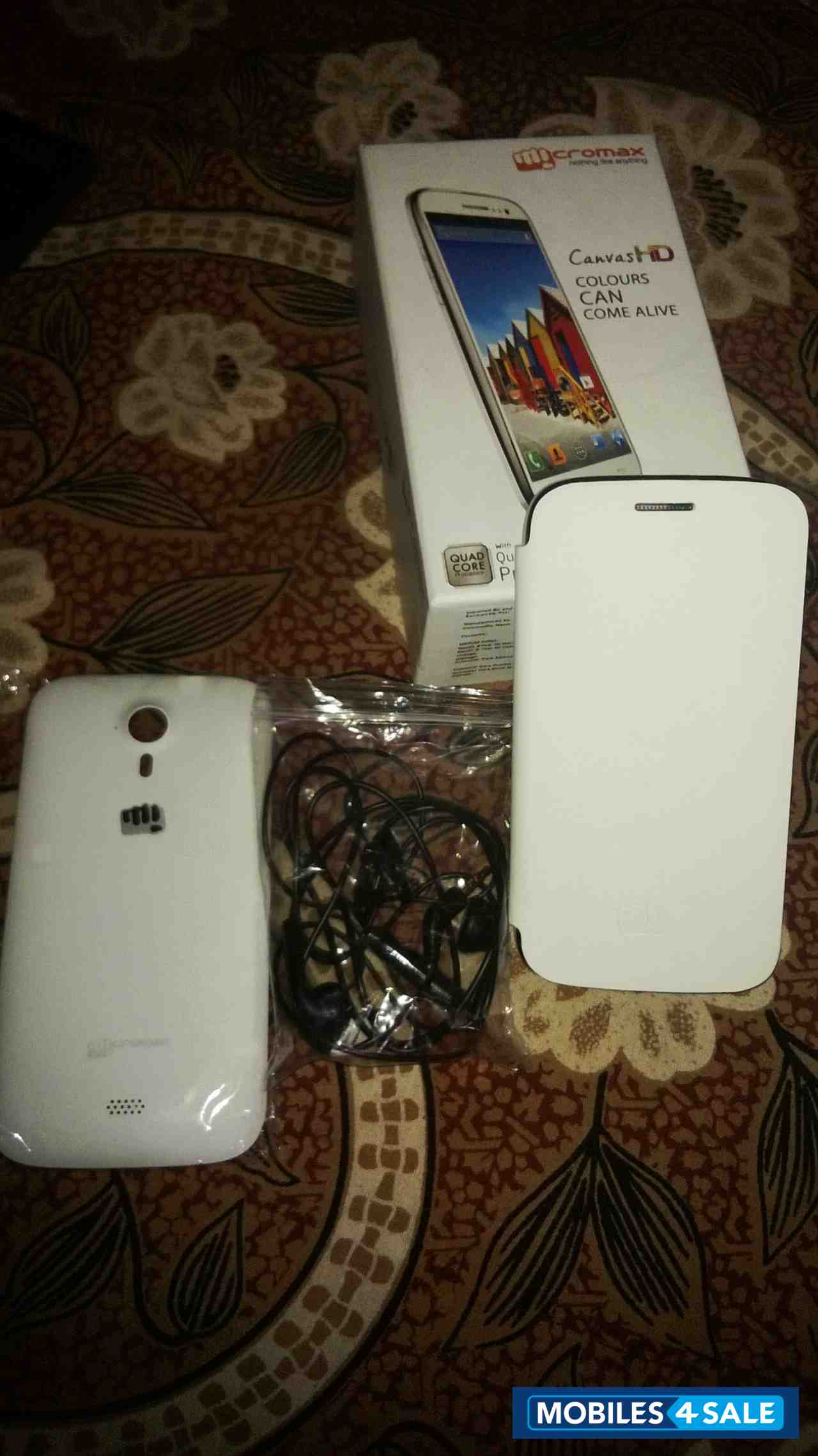 White Micromax Canvas HD A116