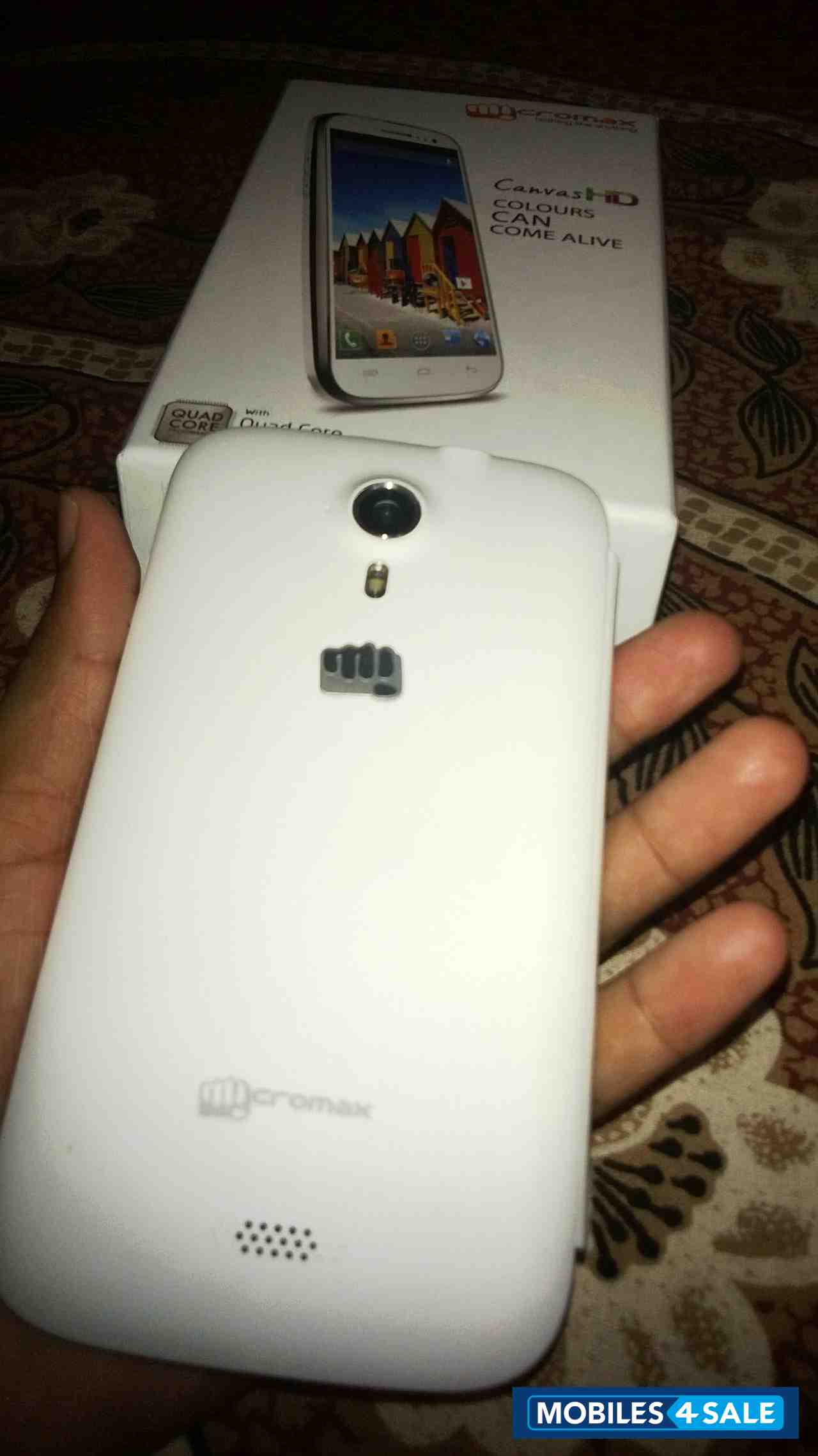 White Micromax Canvas HD A116