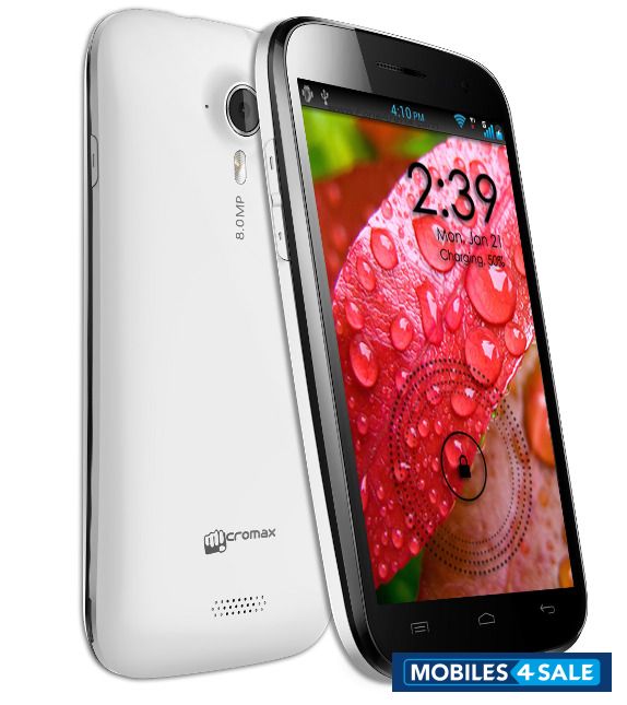 White Micromax Canvas HD A116