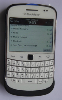 White BlackBerry Bold 9900