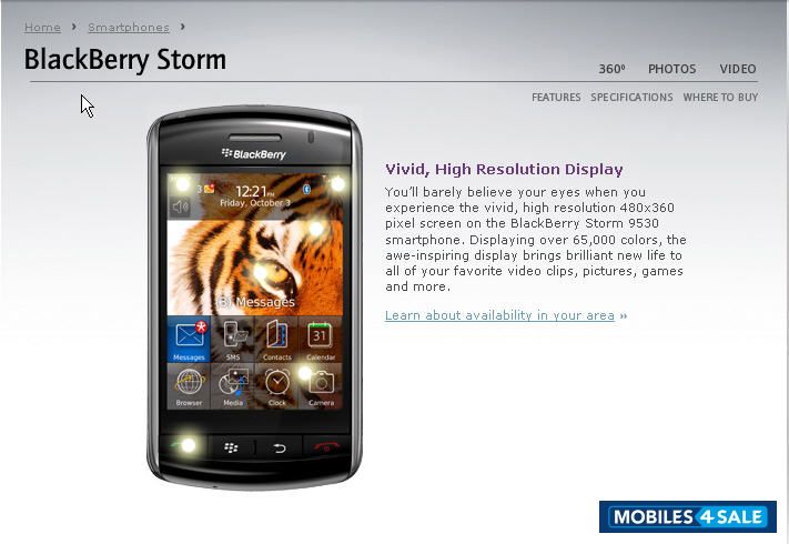 Black BlackBerry Storm