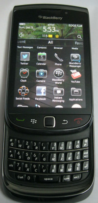 Black BlackBerry Torch 9800