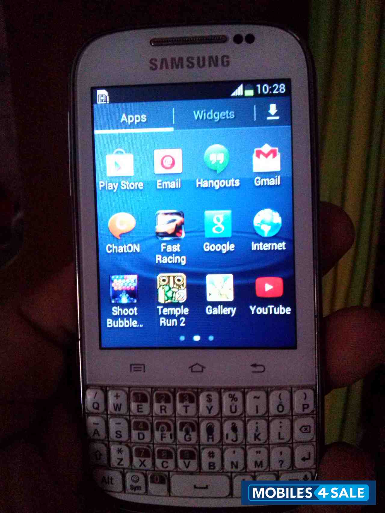 White Samsung Galaxy Chat