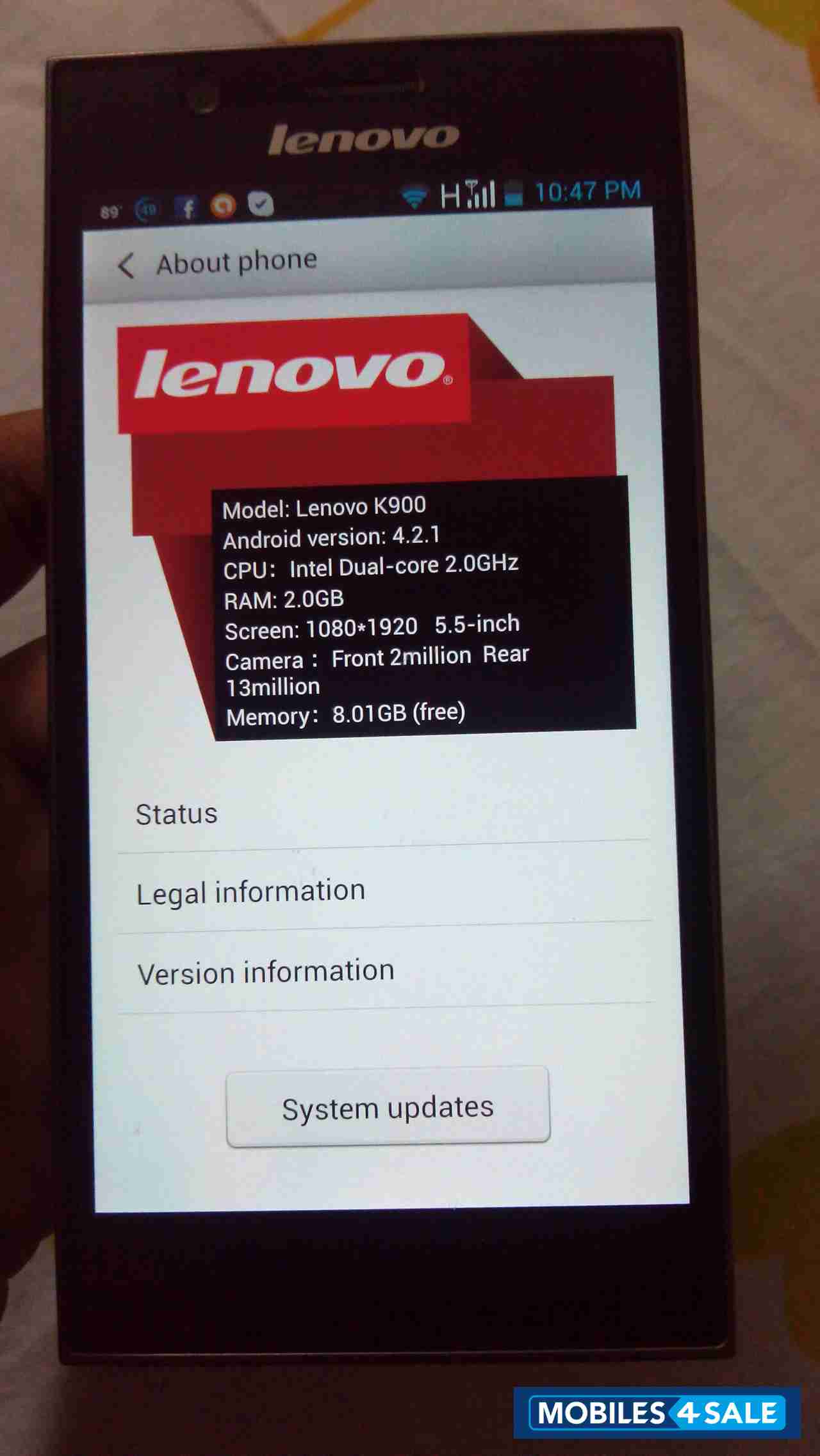 Steel Grey Lenovo K900