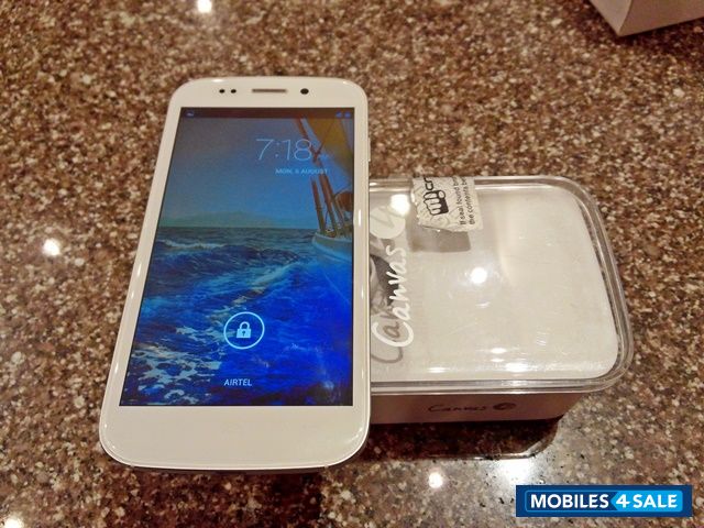 White Micromax Canvas 4 A210