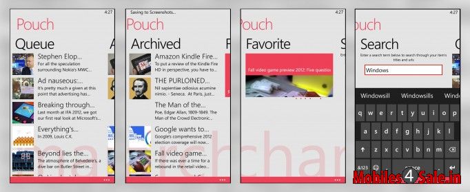 Pouch App for Windows Phone