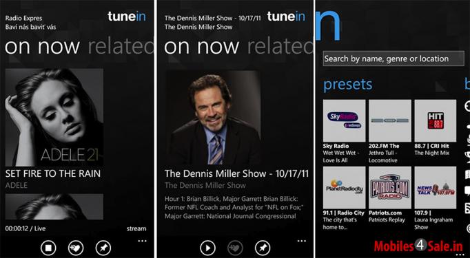 TuneIn App for Windows Phone